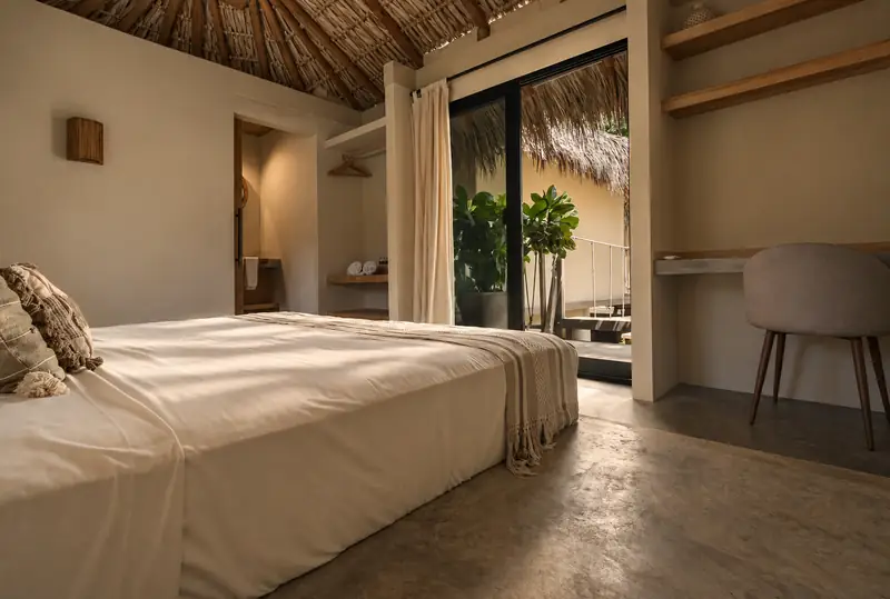 Bungalow Deluxe con cama king y vista al jardín