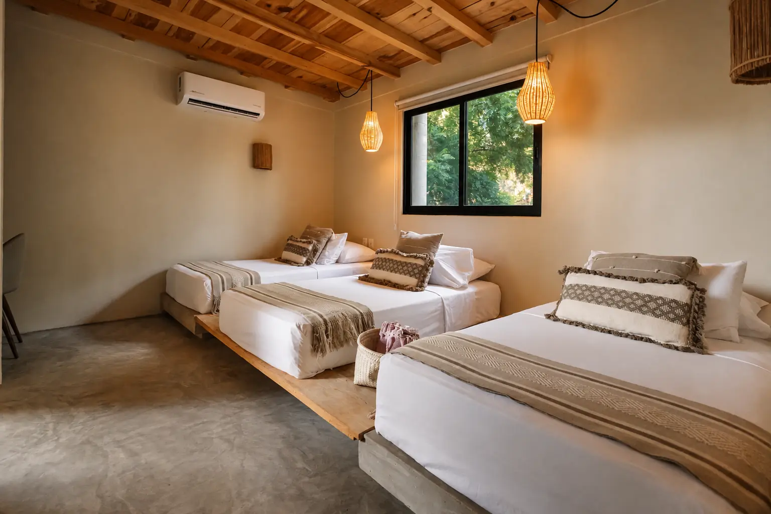 Habitación Estándar montada con dos camas